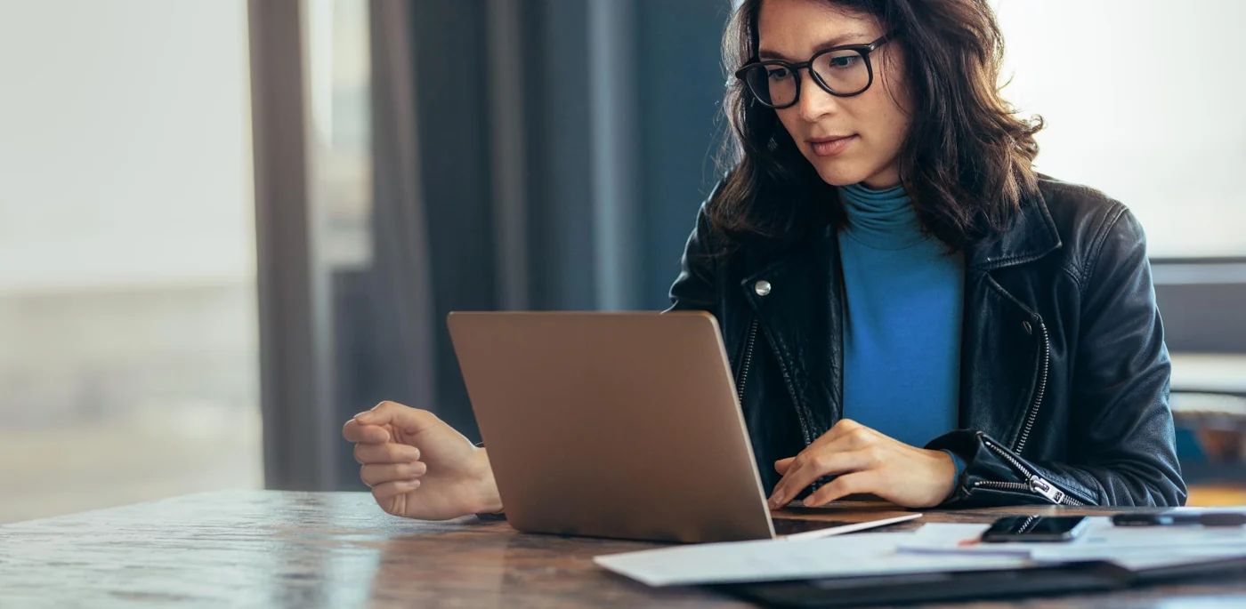 Professional working on a tablet in an office
