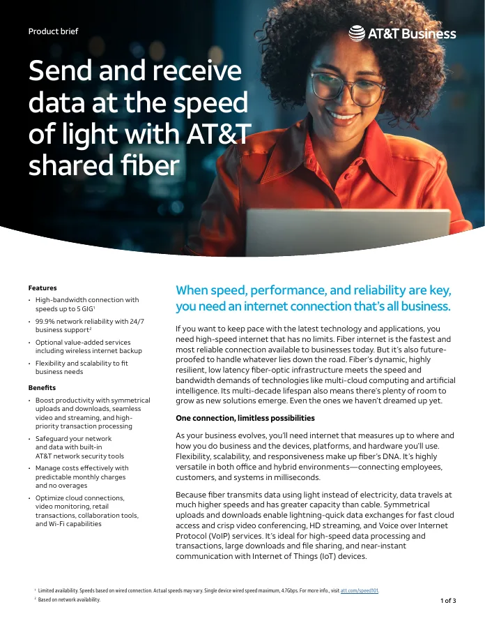 Cover of Business Fiber product brief