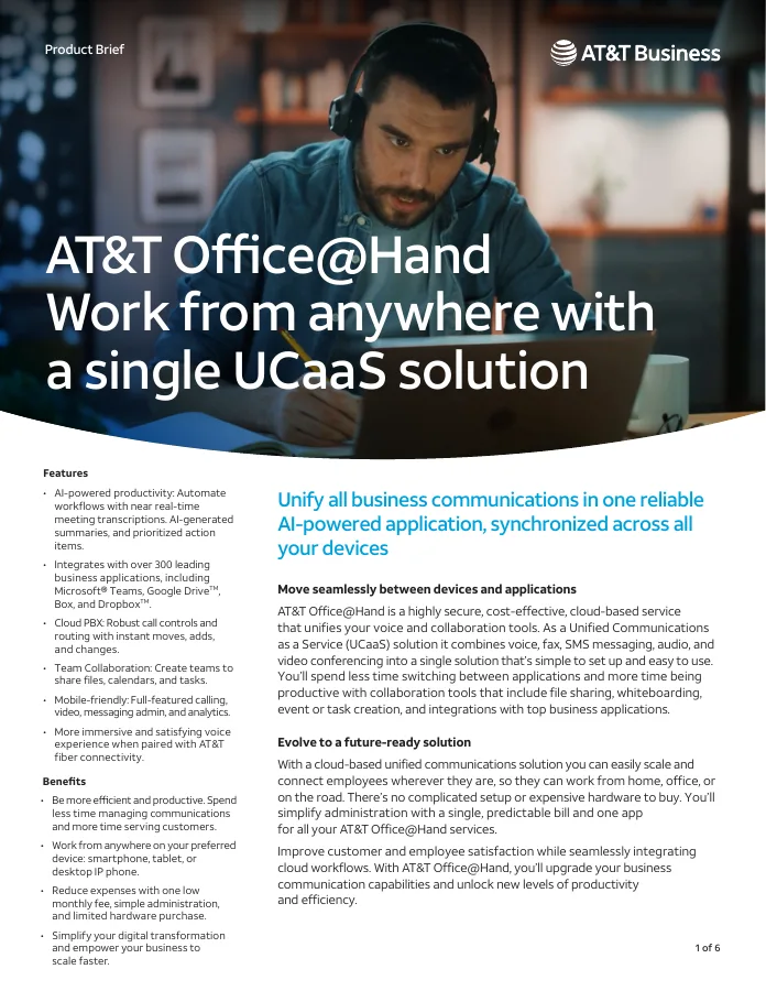 Cover of Office@Hand product brief